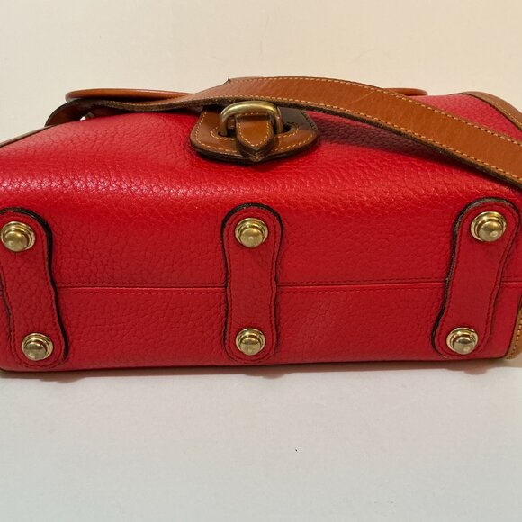 DOONEY &  BOURKE Essex All Weather Leather Med. Crossbody Bag Red Tan - Picture 5 of 8